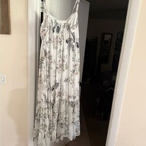 Floral White Maxi Dress